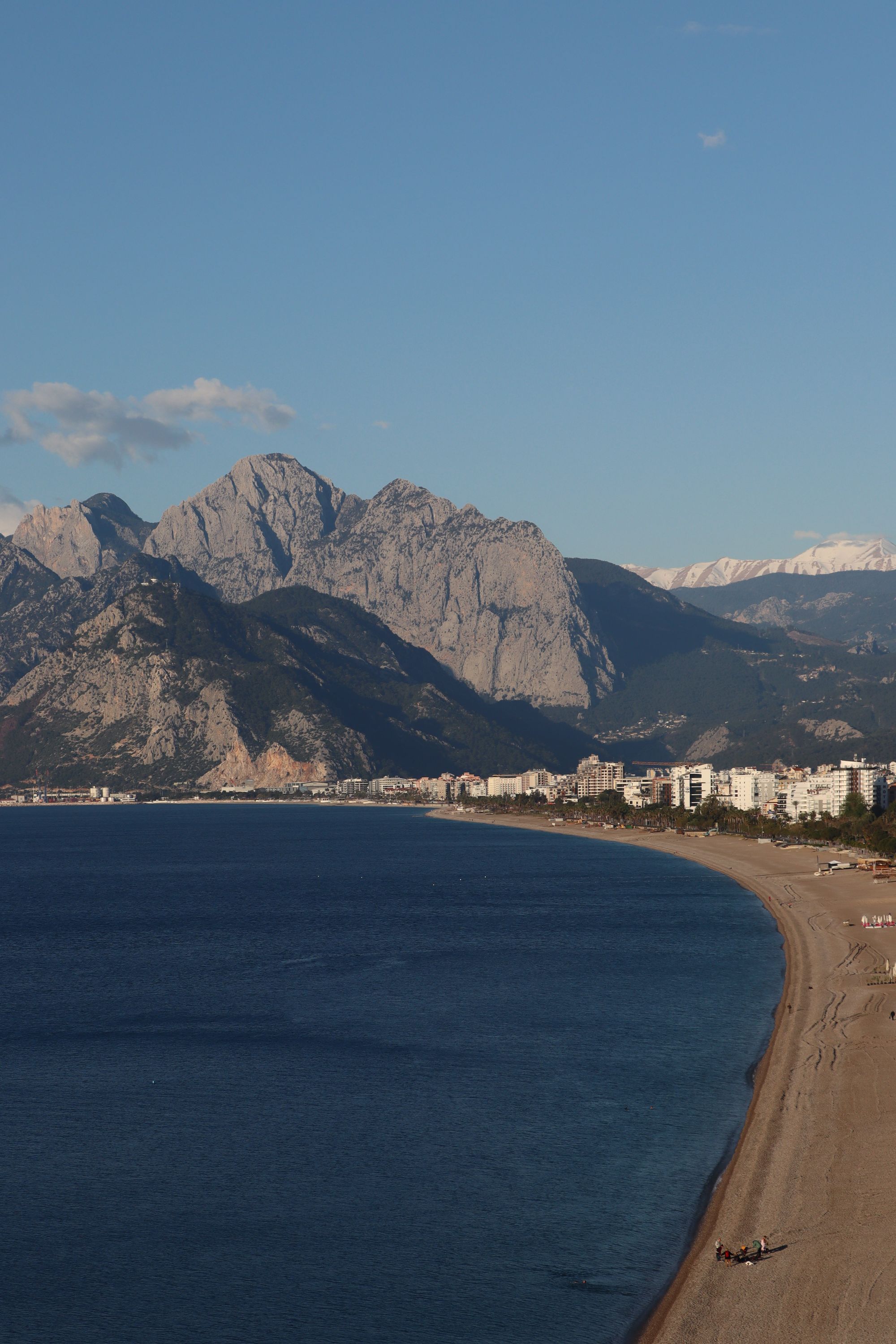 Konyaaltı coast with the Mediterranean Sea and the Taurus Mountains
